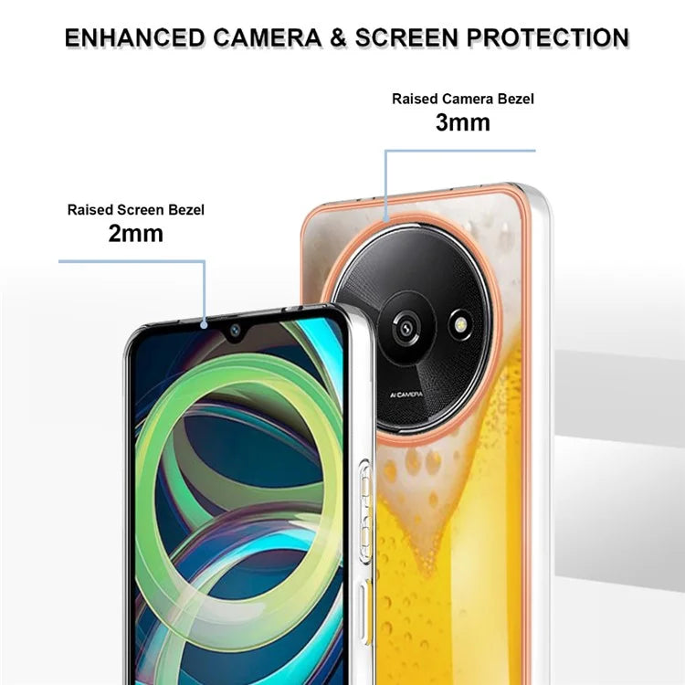 YB IMD Series-19 Style-D For Xiaomi Redmi A3+ Case Pattern Print TPU Ultra Thin Smart Phone Shell
