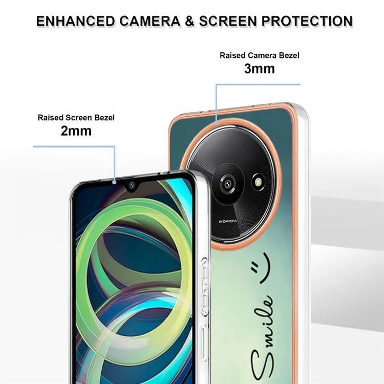 YB IMD Series-19 Style-D For Xiaomi Redmi A3+ Case Pattern Print TPU Ultra Thin Smart Phone Shell