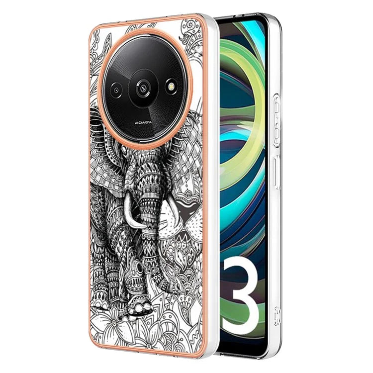 YB IMD Series-19 Style-D For Xiaomi Redmi A3+ Case Pattern Print TPU Ultra Thin Smart Phone Shell
