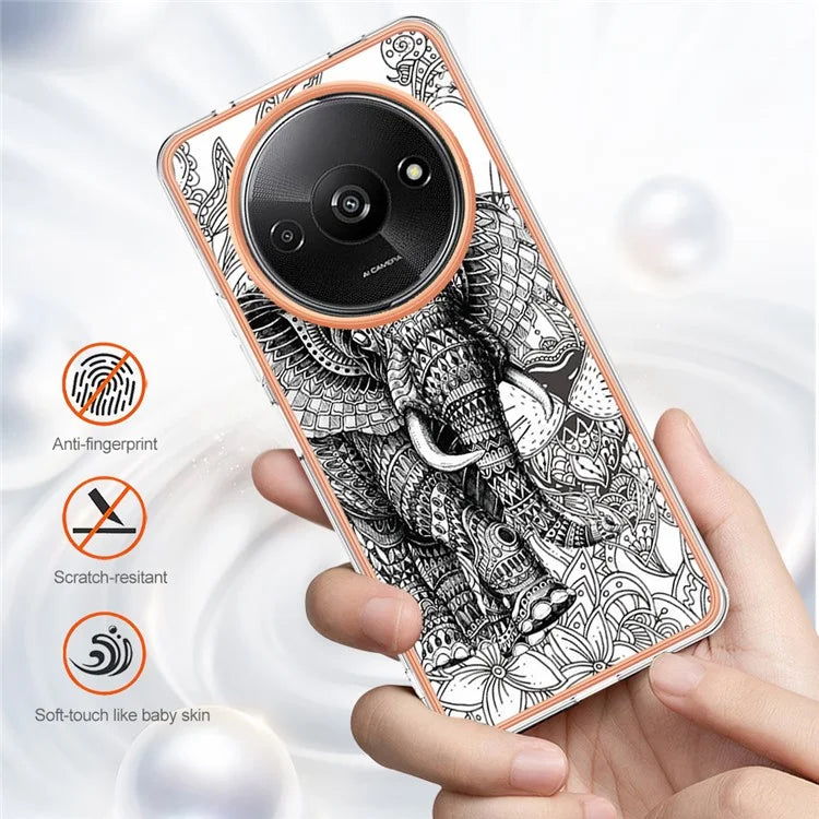 YB IMD Series-19 Style-D For Xiaomi Redmi A3+ Case Pattern Print TPU Ultra Thin Smart Phone Shell