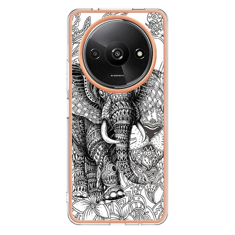 YB IMD Series-19 Style-D For Xiaomi Redmi A3+ Case Pattern Print TPU Ultra Thin Smart Phone Shell