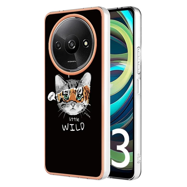 YB IMD Series-19 Style-D For Xiaomi Redmi A3+ Case Pattern Print TPU Ultra Thin Smart Phone Shell