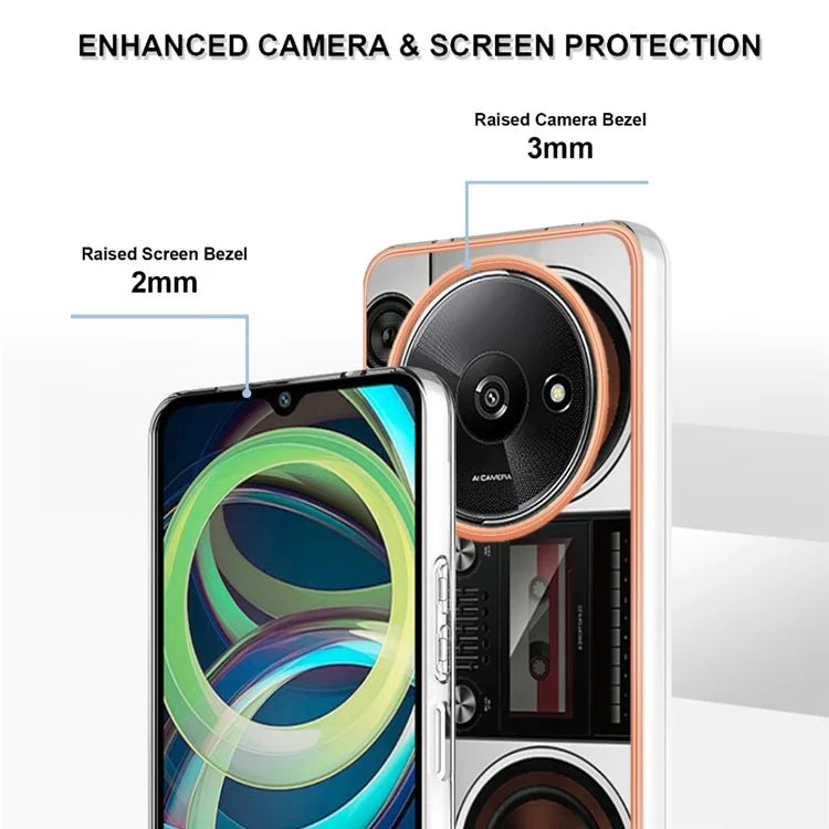 YB IMD Series-19 Style-D For Xiaomi Redmi A3+ Case Pattern Print TPU Ultra Thin Smart Phone Shell
