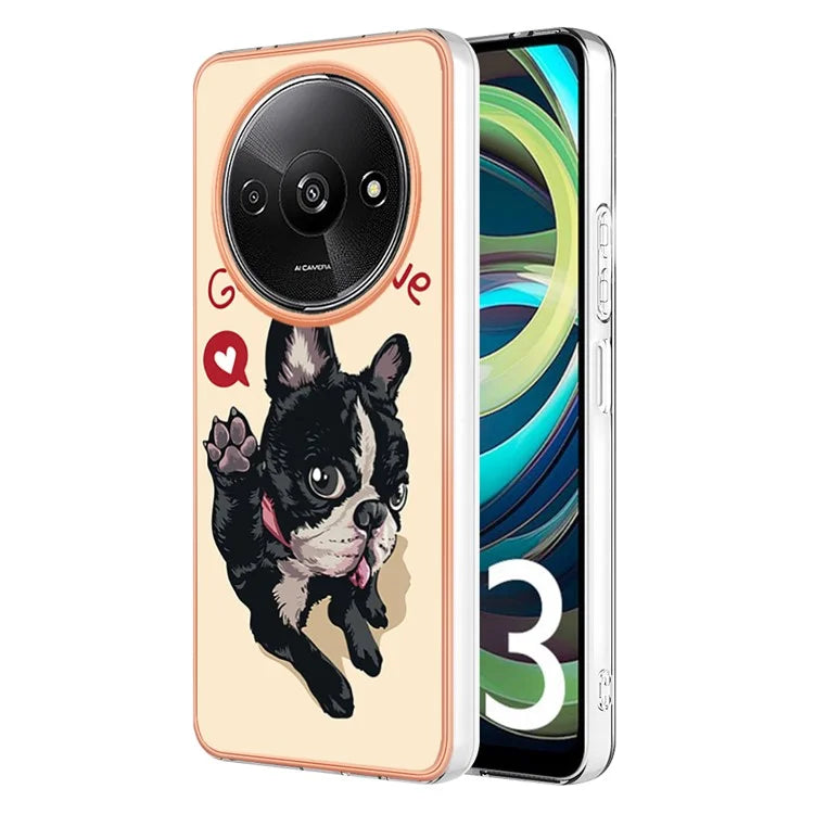 YB IMD Series-19 Style-D For Xiaomi Redmi A3+ Case Pattern Print TPU Ultra Thin Smart Phone Shell