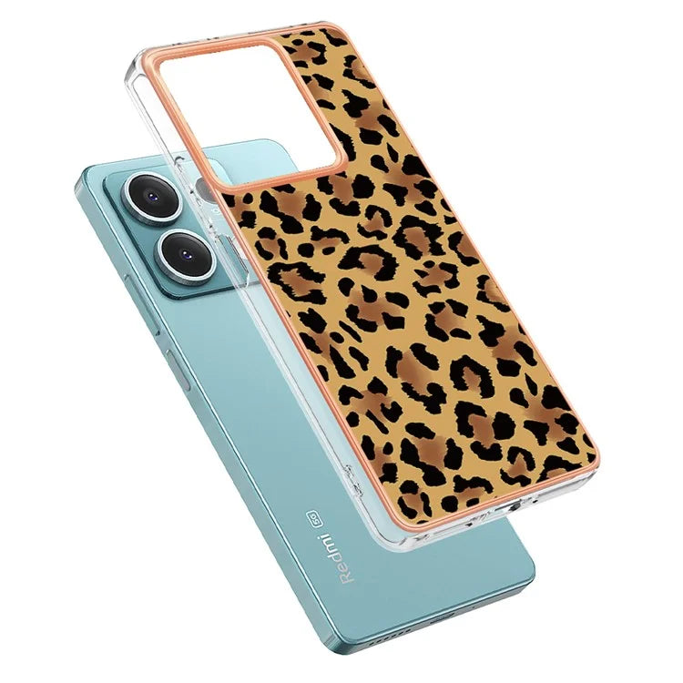 YB IMD Series-19 Style-D For Xiaomi Redmi Note 13 5G Case Pattern Printed Electroplating TPU Cover