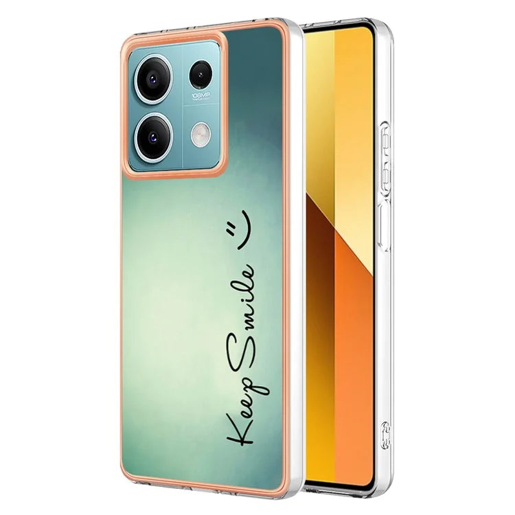YB IMD Series-19 Style-D For Xiaomi Redmi Note 13 5G Case Pattern Printed Electroplating TPU Cover