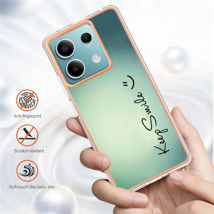 YB IMD Series-19 Style-D For Xiaomi Redmi Note 13 5G Case Pattern Printed Electroplating TPU Cover