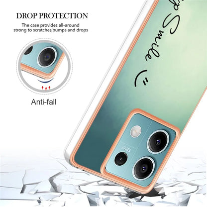 YB IMD Series-19 Style-D For Xiaomi Redmi Note 13 5G Case Pattern Printed Electroplating TPU Cover