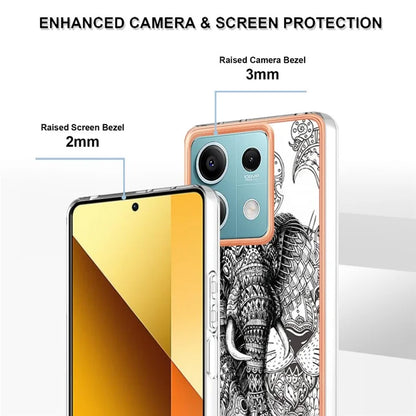 YB IMD Series-19 Style-D For Xiaomi Redmi Note 13 5G Case Pattern Printed Electroplating TPU Cover