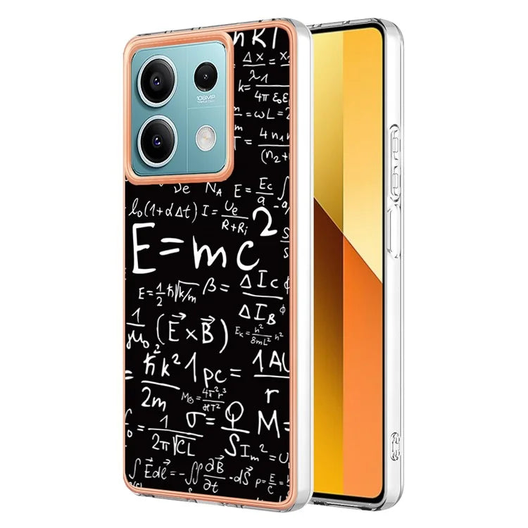 YB IMD Series-19 Style-D For Xiaomi Redmi Note 13 5G Case Pattern Printed Electroplating TPU Cover