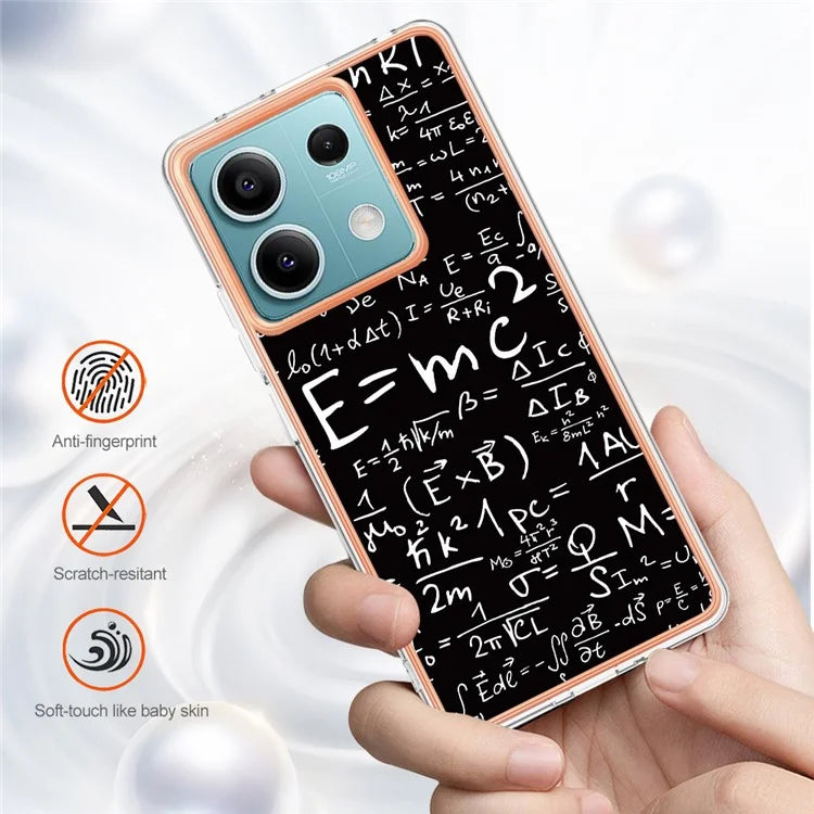 YB IMD Series-19 Style-D For Xiaomi Redmi Note 13 5G Case Pattern Printed Electroplating TPU Cover