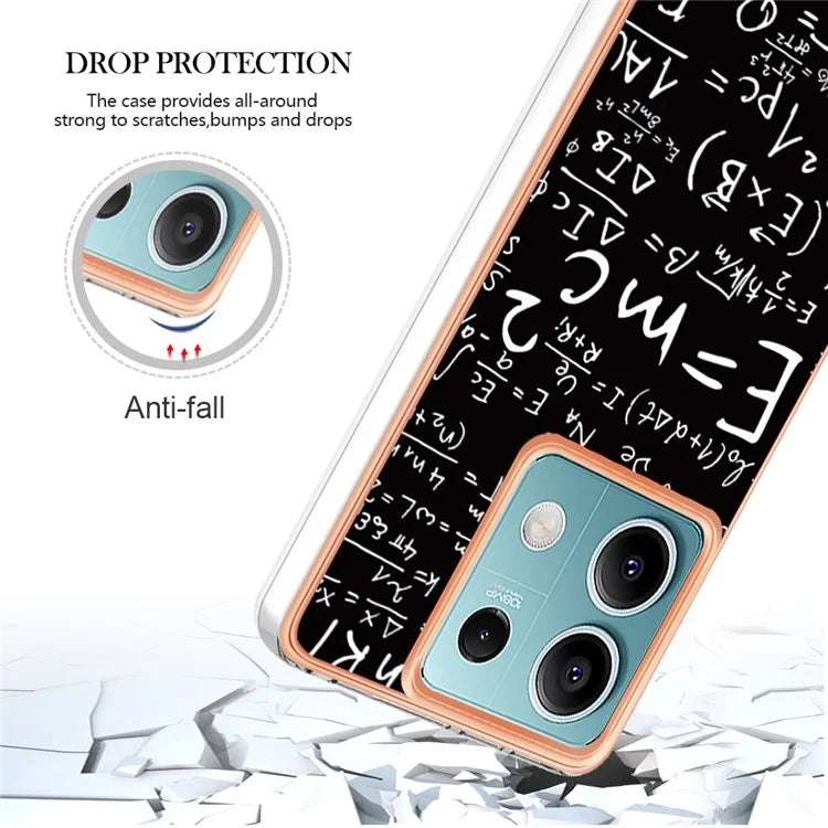 YB IMD Series-19 Style-D For Xiaomi Redmi Note 13 5G Case Pattern Printed Electroplating TPU Cover