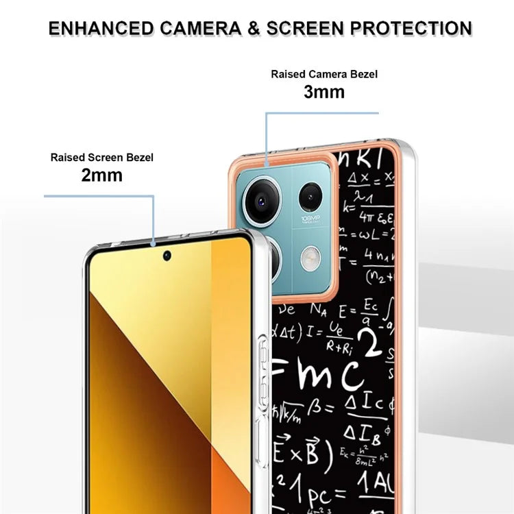 YB IMD Series-19 Style-D For Xiaomi Redmi Note 13 5G Case Pattern Printed Electroplating TPU Cover