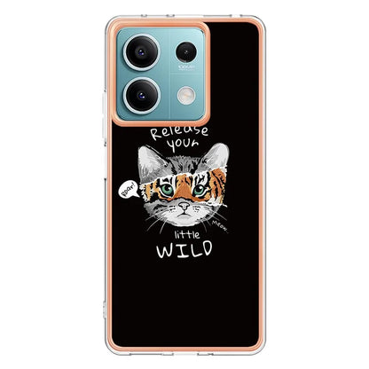 YB IMD Series-19 Style-D For Xiaomi Redmi Note 13 5G Case Pattern Printed Electroplating TPU Cover