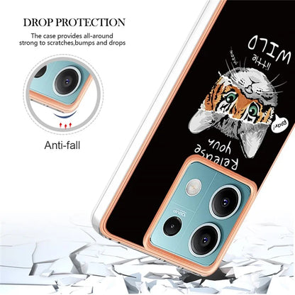 YB IMD Series-19 Style-D For Xiaomi Redmi Note 13 5G Case Pattern Printed Electroplating TPU Cover