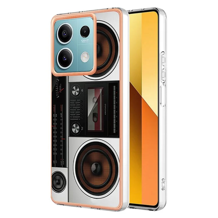 YB IMD Series-19 Style-D For Xiaomi Redmi Note 13 5G Case Pattern Printed Electroplating TPU Cover