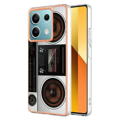 YB IMD Series-19 Style-D For Xiaomi Redmi Note 13 5G Case Pattern Printed Electroplating TPU Cover