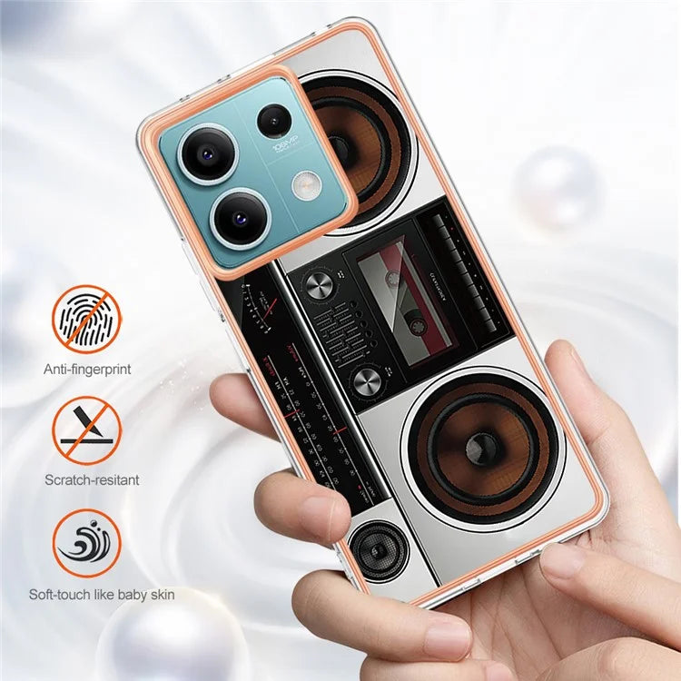 YB IMD Series-19 Style-D For Xiaomi Redmi Note 13 5G Case Pattern Printed Electroplating TPU Cover