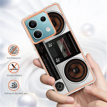 YB IMD Series-19 Style-D For Xiaomi Redmi Note 13 5G Case Pattern Printed Electroplating TPU Cover