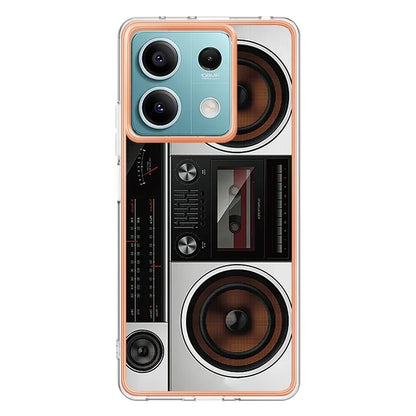 YB IMD Series-19 Style-D For Xiaomi Redmi Note 13 5G Case Pattern Printed Electroplating TPU Cover