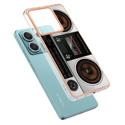 YB IMD Series-19 Style-D For Xiaomi Redmi Note 13 5G Case Pattern Printed Electroplating TPU Cover