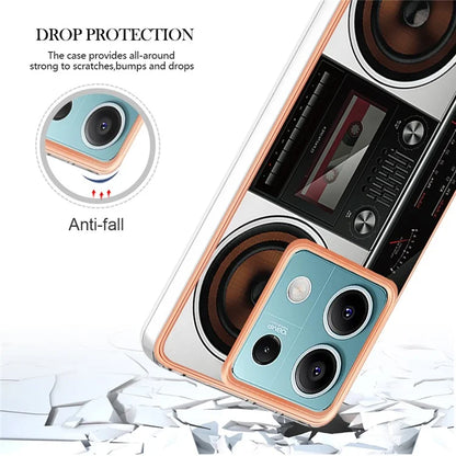 YB IMD Series-19 Style-D For Xiaomi Redmi Note 13 5G Case Pattern Printed Electroplating TPU Cover