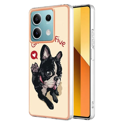 YB IMD Series-19 Style-D For Xiaomi Redmi Note 13 5G Case Pattern Printed Electroplating TPU Cover