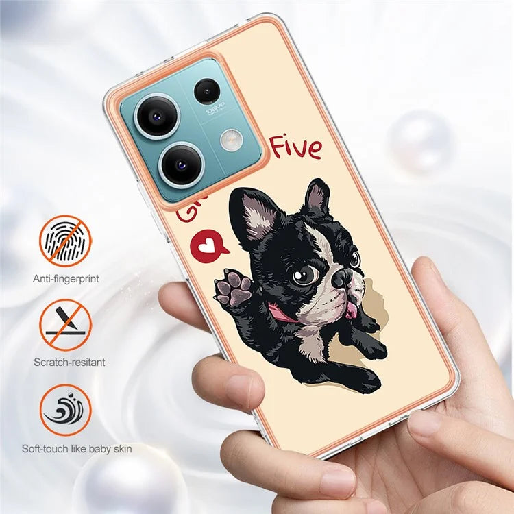 YB IMD Series-19 Style-D For Xiaomi Redmi Note 13 5G Case Pattern Printed Electroplating TPU Cover