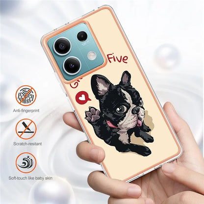 YB IMD Series-19 Style-D For Xiaomi Redmi Note 13 5G Case Pattern Printed Electroplating TPU Cover