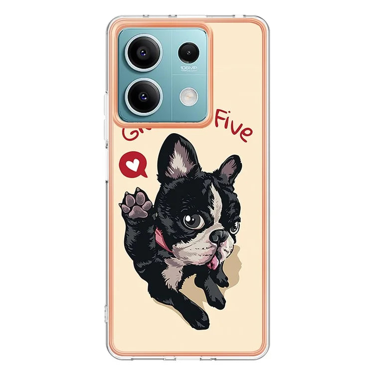 YB IMD Series-19 Style-D For Xiaomi Redmi Note 13 5G Case Pattern Printed Electroplating TPU Cover