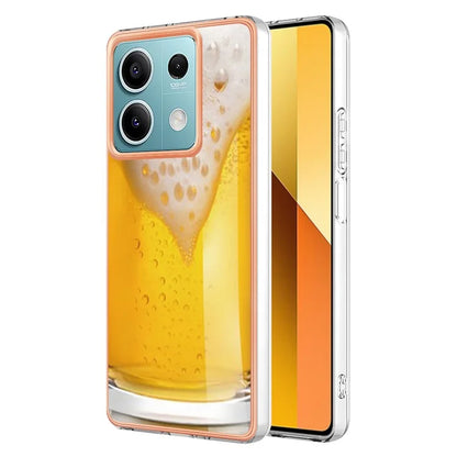YB IMD Series-19 Style-D For Xiaomi Redmi Note 13 5G Case Pattern Printed Electroplating TPU Cover