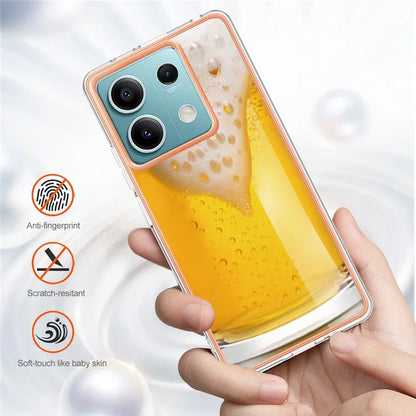 YB IMD Series-19 Style-D For Xiaomi Redmi Note 13 5G Case Pattern Printed Electroplating TPU Cover