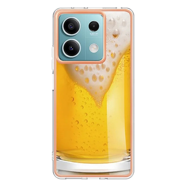 YB IMD Series-19 Style-D For Xiaomi Redmi Note 13 5G Case Pattern Printed Electroplating TPU Cover