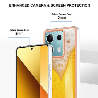 YB IMD Series-19 Style-D For Xiaomi Redmi Note 13 5G Case Pattern Printed Electroplating TPU Cover