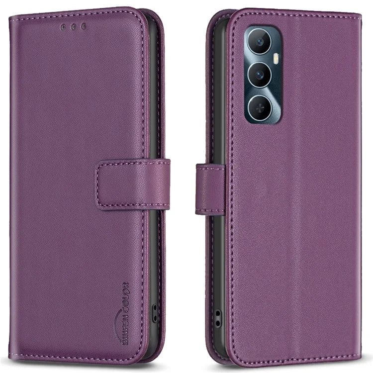 BINFEN COLOR BF17 For Realme C65 4G Wallet Case Folio Flip Leather Phone Cover