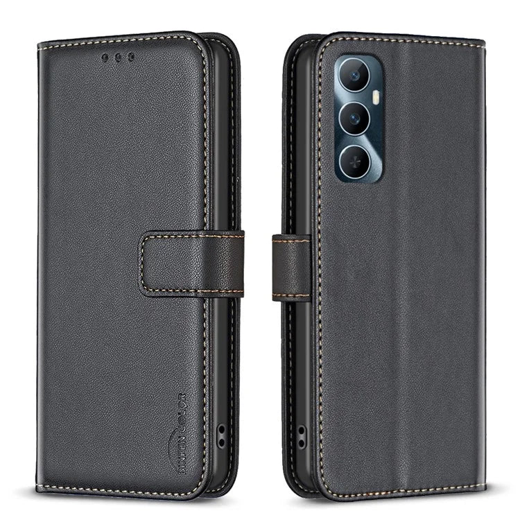 BINFEN COLOR BF17 For Realme C65 4G Wallet Case Folio Flip Leather Phone Cover