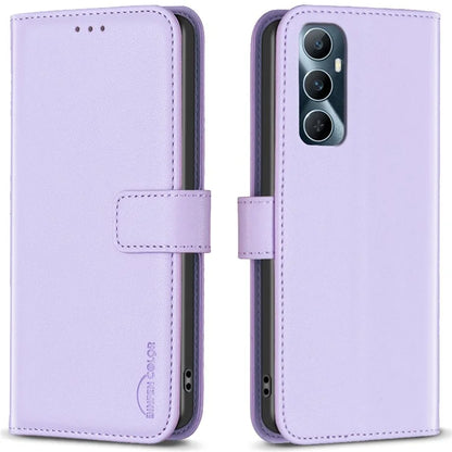 BINFEN COLOR BF17 For Realme C65 4G Wallet Case Folio Flip Leather Phone Cover