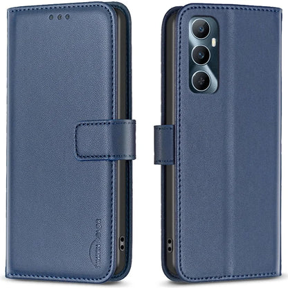 BINFEN COLOR BF17 For Realme C65 4G Wallet Case Folio Flip Leather Phone Cover