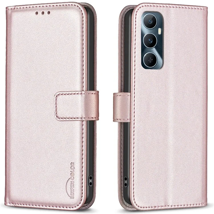BINFEN COLOR BF17 For Realme C65 4G Wallet Case Folio Flip Leather Phone Cover