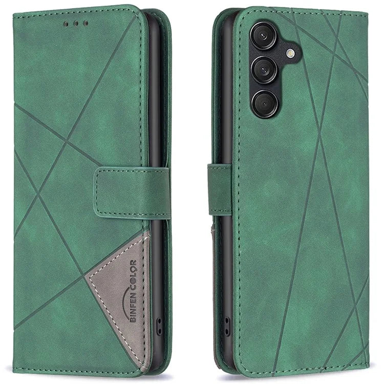 BINFEN COLOR BF05 For Samsung Galaxy M55 5G / C55 5G / F55 5G Wallet Case Geometric Leather Phone Cover