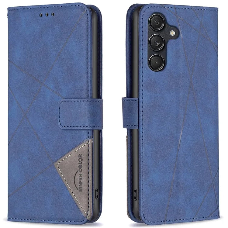 BINFEN COLOR BF05 For Samsung Galaxy M55 5G / C55 5G / F55 5G Wallet Case Geometric Leather Phone Cover