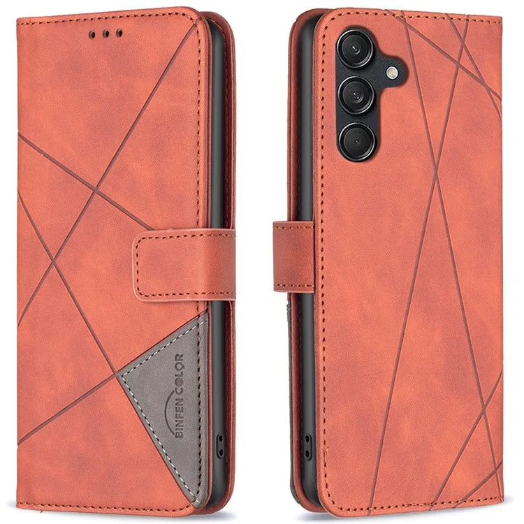 BINFEN COLOR BF05 For Samsung Galaxy M55 5G / C55 5G / F55 5G Wallet Case Geometric Leather Phone Cover