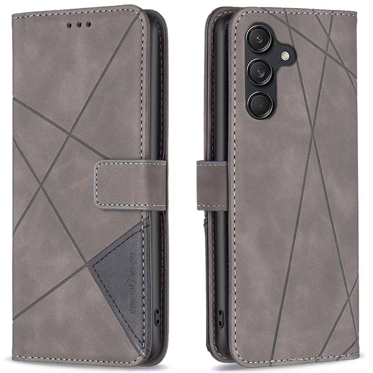BINFEN COLOR BF05 For Samsung Galaxy M55 5G / C55 5G / F55 5G Wallet Case Geometric Leather Phone Cover