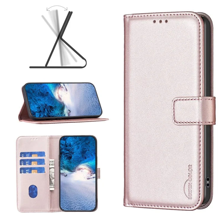 BINFEN COLOR BF17 For Samsung Galaxy M55 5G / C55 5G / F55 5G Wallet Case Shockproof Leather Phone Cover