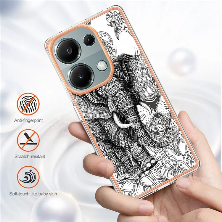 YB IMD Series-19 Style-D For Xiaomi Redmi Note 13 Pro 4G / Poco M6 Pro 4G Case Pattern Printed TPU Phone Cover