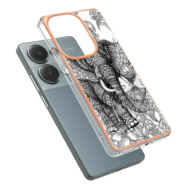 YB IMD Series-19 Style-D For Xiaomi Redmi Note 13 Pro 4G / Poco M6 Pro 4G Case Pattern Printed TPU Phone Cover