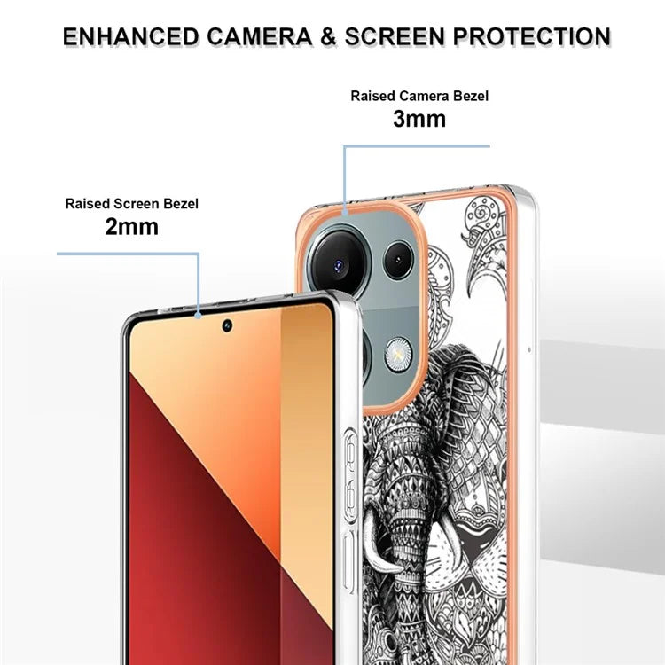 YB IMD Series-19 Style-D For Xiaomi Redmi Note 13 Pro 4G / Poco M6 Pro 4G Case Pattern Printed TPU Phone Cover