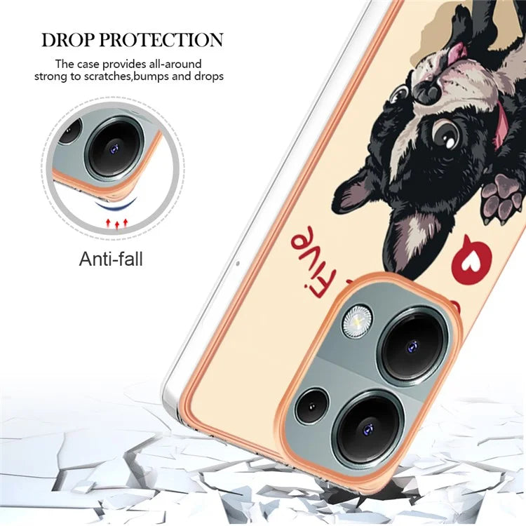 YB IMD Series-19 Style-D For Xiaomi Redmi Note 13 Pro 4G / Poco M6 Pro 4G Case Pattern Printed TPU Phone Cover