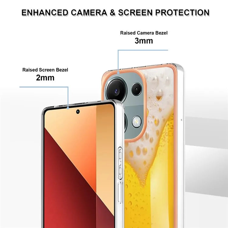 YB IMD Series-19 Style-D For Xiaomi Redmi Note 13 Pro 4G / Poco M6 Pro 4G Case Pattern Printed TPU Phone Cover