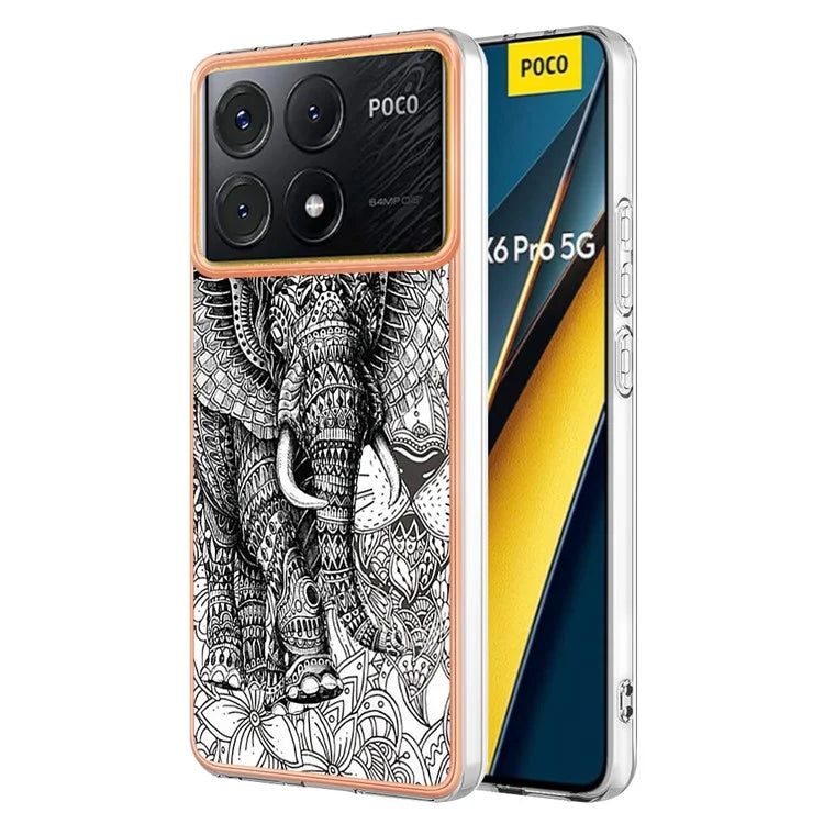 YB IMD Series-19 Style-D For Xiaomi Poco X6 Pro 5G / Redmi K70E 5G Case Electroplated TPU Soft Phone Cover